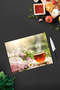 Daisy Flowers and Tea Themed Tempered Glass Cutting Board 30X40 cm Size Uv Printing - Bckt007 - 2