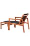 Garden chair with stool, solid eucalyptus wood & textilene - 4