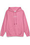 Basketball New York Back Printed Hooded Half Oversized Sweatshirt Pink Hoodie 1420 - 3