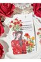 20 Pcs Transparent Flower Sticker Set Bullet Journal Scrapbook Laptop Agenda Red Bouquet - 2