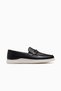 Men's Genuine Leather Buckle Detail Casual Shoes 26Y 191074 m Black