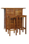 Bar table and stool set, 3 pcs., solid acacia wood