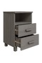 Bedside tables, 2 pcs., light gray, 40x35x62 cm, solid pine wood - 6