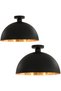 Chandelier, 2 pcs., black and gold, hemispherical, E27 - 2