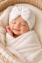 3-Piece Newborn Baby Girl/Girl Child Double Layer Bonnet with Bow, Suitable for Use between 0-12 Months - 5