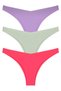 Laser Cut Bikini Panties 3-Pack Colorful Brazilian Model No Trace - 4