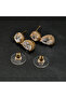 Gold Tone Cushion & Pear Drop Earrings – Double Halo Sparkling Design - 2