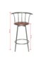 Bar stools 2 pcs, brown, steel - 5
