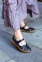 26190262Y Eren Shoes&Bag Genuine Leather Black Laser Patterned Velcro Orthopedic Rubber Shoes