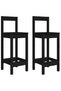 Bar stools, 2 pcs., black, 40x41.5x112 cm, solid pine wood - 2