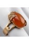 Bronze Women's Ring Antique Jewelry Agate Stone Oval Model Adjustable Vintage Ring - 4
