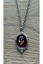 Gothic Red Necklace with Rose Branch Detail