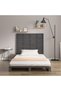 Wall-mounted headboard, gray, 146x3x91.5 cm, solid pine wood - 3