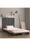 Wall-mounted headboard, gray, 146x3x91.5 cm, solid pine wood