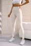 Women's High Waist Tummy and Hip Shaping Push up Leggings 1058 Ecru - Premium Series - 6