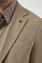 Pique Men's Beige Poly Viscose Fabric Knitted Jacket+Pants+ Vest Set Slim Fit Suit - 5
