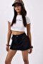 Denim Mini Skirt with Reverse Detail - 3