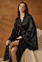 Women's Lace Detailed Bat Sleeve Long Dress with Belt Sleeves - 2