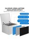 Drop-in Stainless Steel Ice Chest, Commercial Ice Bin with Hinged Cover, Drain Pipe & Plug, Outdoor Kitchen Ice Cooler for Patio, Bar & BBQ Station - 4