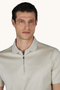 Men's Knitted Cotton Zipped Polo Shirt - 3