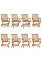 Garden chairs, 8 pcs., solid teak wood