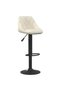Scaune de bar, 2 buc., crem, catifea - 3