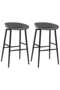 Bar stools, 2 pcs., grey