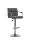 Bar stools, 2 pcs., light grey, fabric - 2