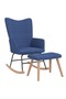 Scaun balansoar cu taburet, albastru, textil - 2