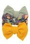 - Mira Assorted Big Ribbon Bow Headband for Babies - Green, Yellow & Army Print