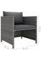 Garden sofa with cushions, grey, polyrattan - 5