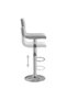 Bar stools, 2 pcs., light grey, Velvet - 6