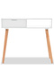 Console table, solid pine wood 80x30x72 cm, white - 3