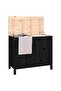Laundry box, black, 88.5x44x76 cm, solid pine wood - 4