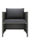 Garden sofa with cushions, grey, polyrattan - 2