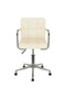 Scaun de birou pivotant, crem, material textil - 3