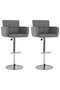 Bar stools, 2 pcs., gray, eco- Leather