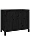 Laundry box, black, 88.5x44x76 cm, solid pine wood - 5