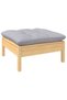 Garden stool with gray Pillow , solid pine wood