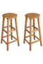 Bar stools, 2 pcs., solid acacia wood