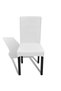 Huse de scaun elastice drepte, 6 buc., alb - 3
