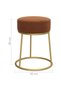 Taburet rotund, maro, catifea - 6