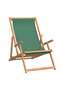 Folding beach chair, green, solid teak wood - 2