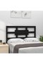 Bedside table, black, 80.5x4x100 cm, solid pine wood