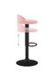 Scaun de bar, roz, catifea - 6