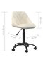 Scaun de birou, crem, catifea - 7