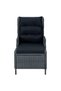 Folding garden chair with stool, dark grey, polyrattan - 3