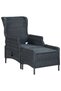 Folding garden chair with stool, dark grey, polyrattan - 2