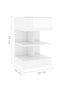 Bedside table, high-gloss white, 40x35x65 cm, chipboard - 6