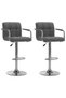 Bar stools, 2 pcs., light grey, fabric